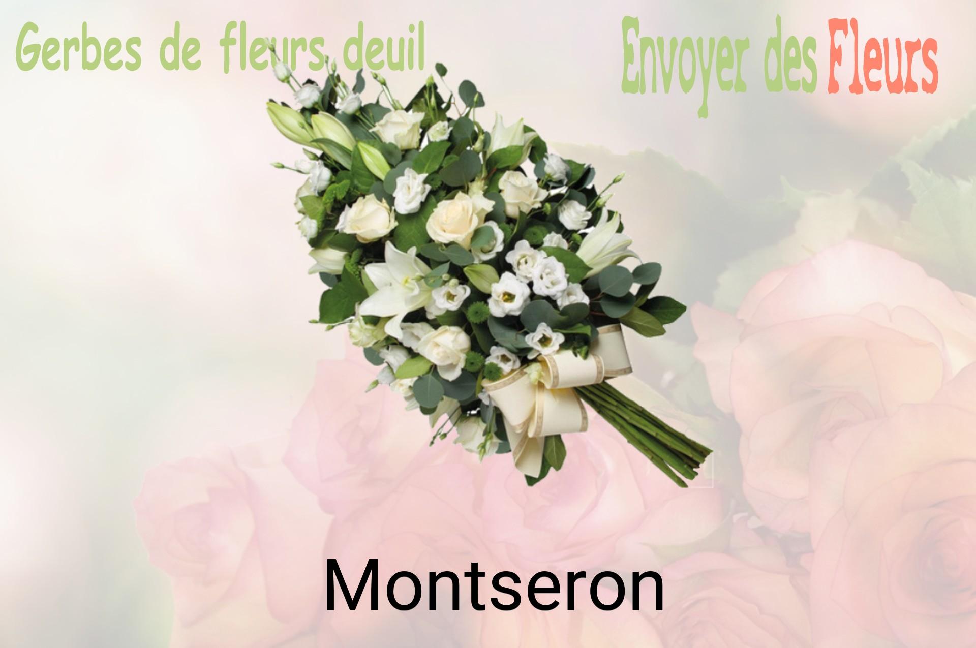 Gerbe de fleurs de deuil livrée à Montseron